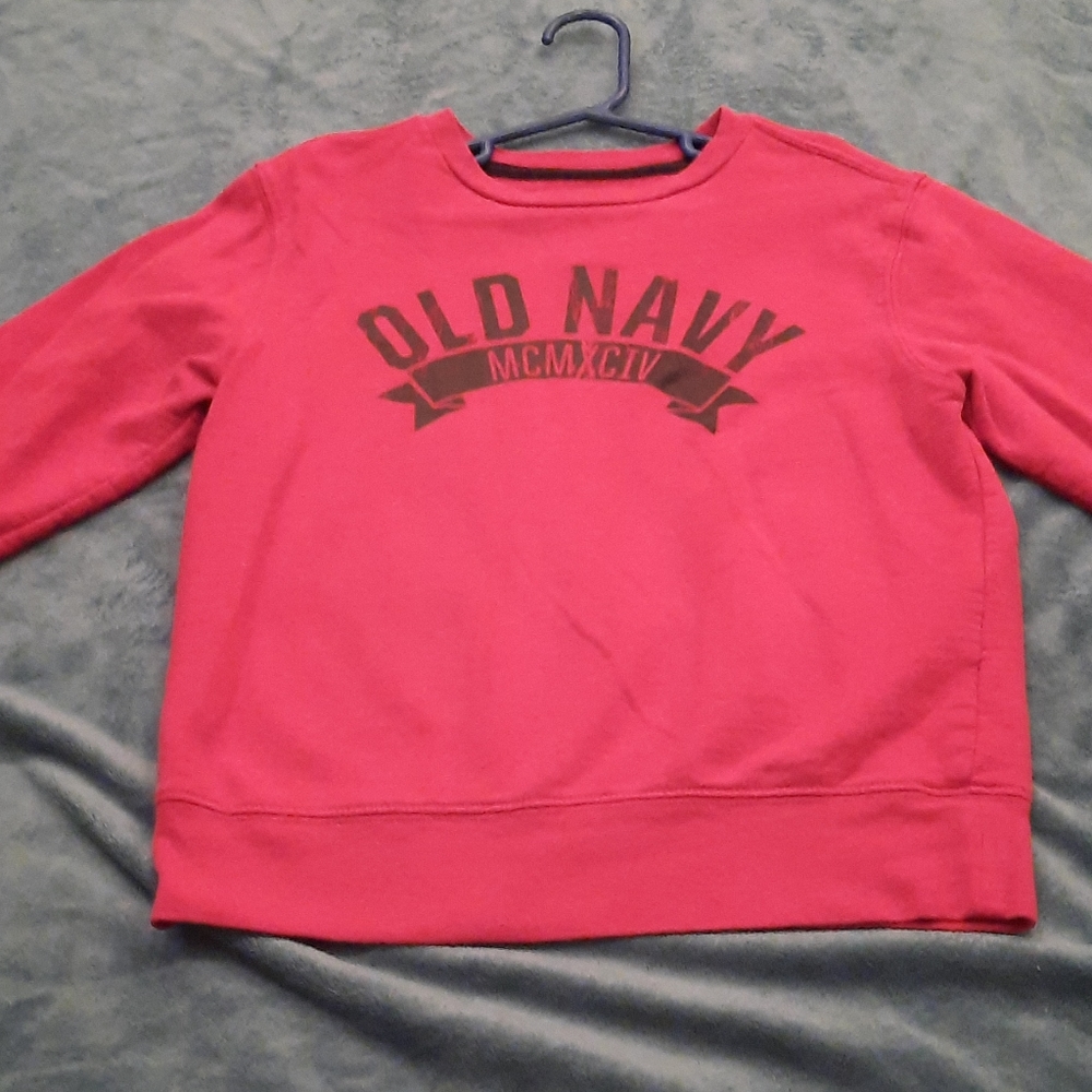 Red Old Navy sweat shirt